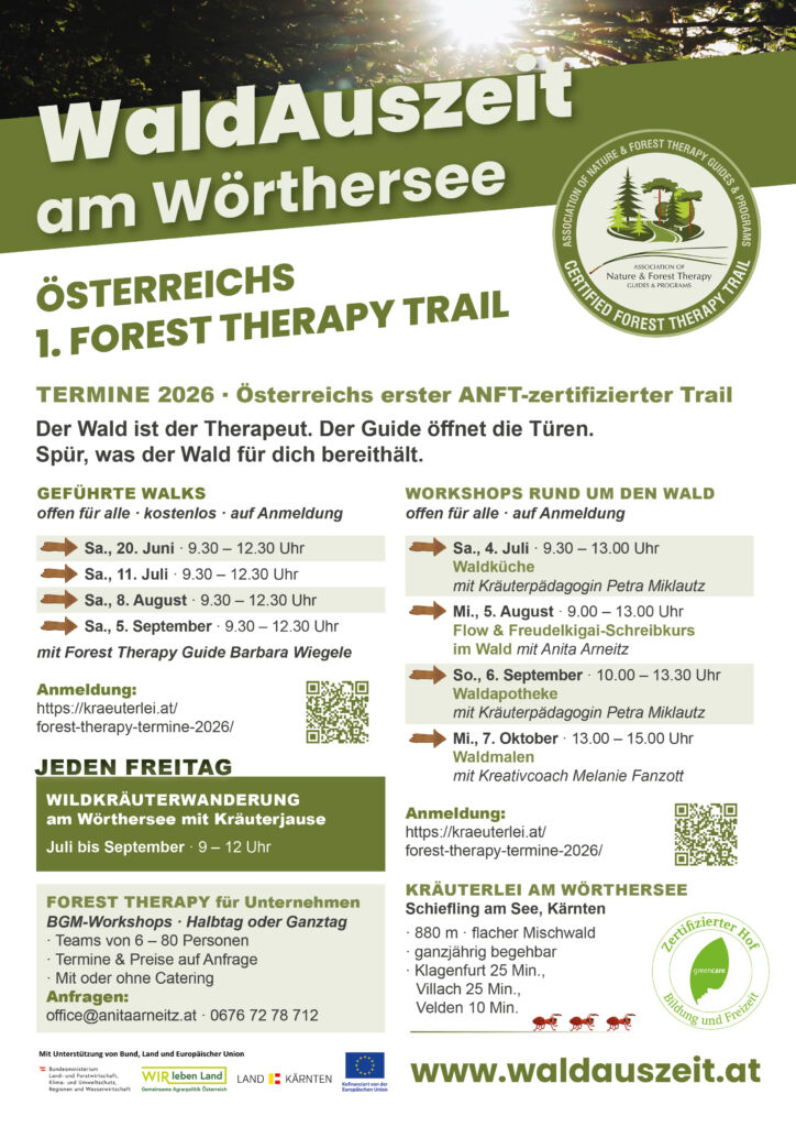 Forest Therapy Trail Termine 2026 Schiefling am Wörthersee