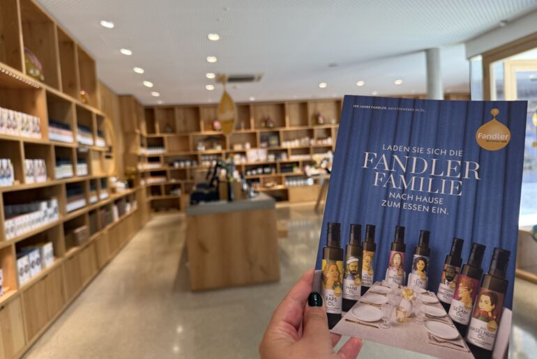 Moderner Shopbereich der Ölmühle Fandler